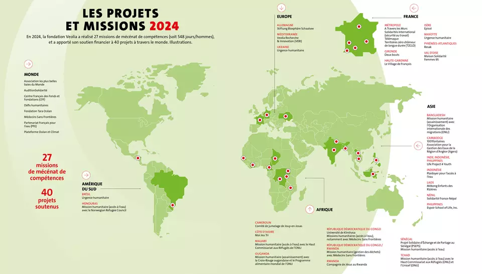 Fondation Veolia - Rapport d'activité 2024, carte