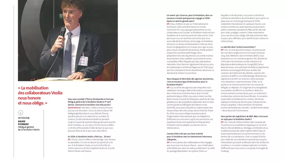 Veolia Foundation - 2024 Activity Report, interview David Poinard