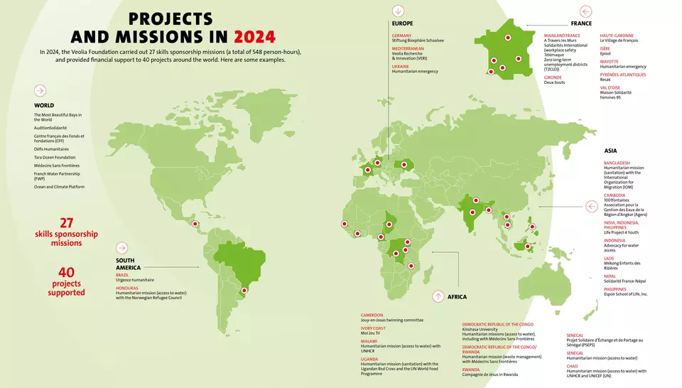 Veolia Foundation - 2024 Activity Report, Map