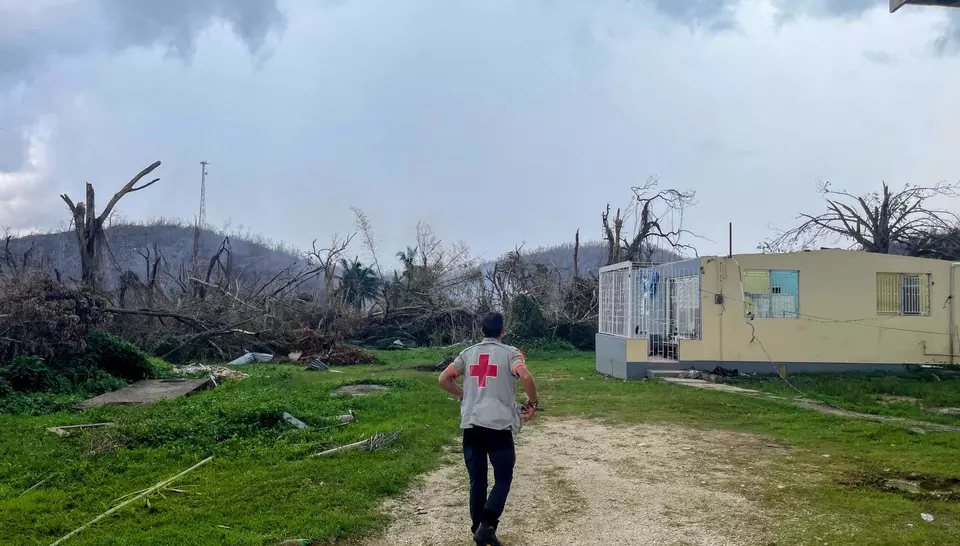 Cédric Thévenot en Jamaïque après l'ouragan Melissa.
