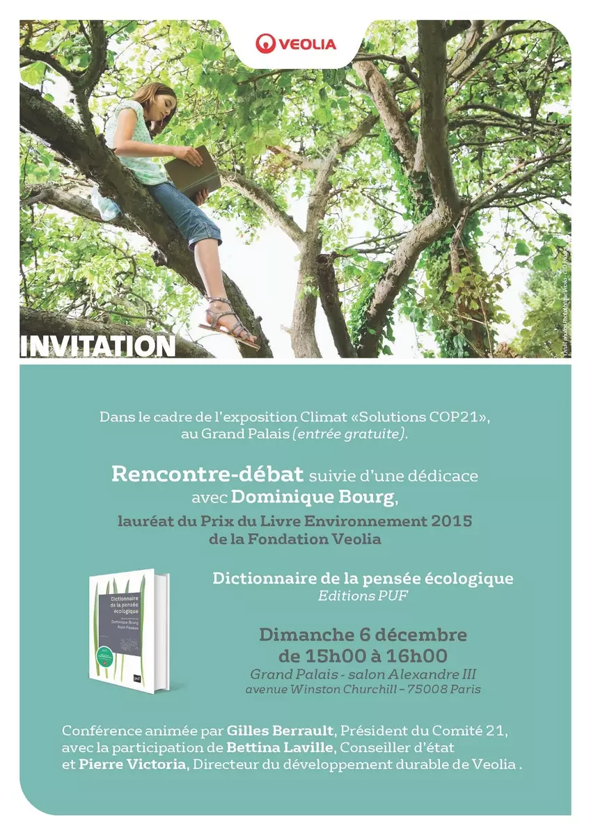 Prix du Livre Environnement - Invitation rencontre débat COP21