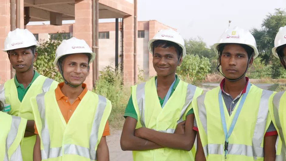 Les jeunes du centre Paharganj lors de la visite de Veolia au Sud de Delhi