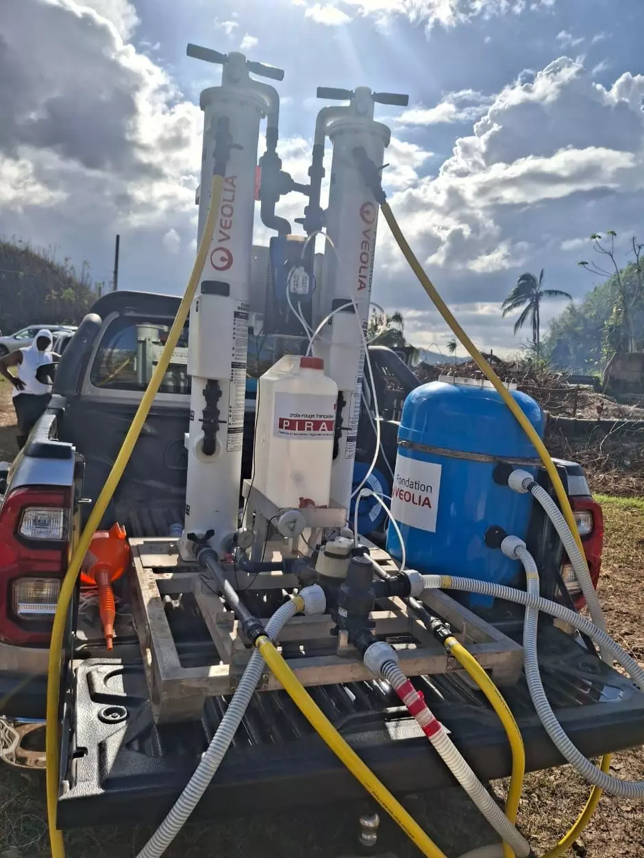 Aquaforce 2000, unité de traitement de l'eau en contexte humanitaire, en Jamaïque.