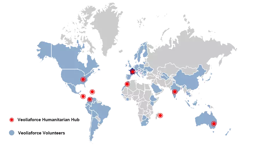 Carte des hubs Veoliaforce